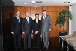 Andrey Cavalcante na AASP com o presidente da OAB/SP Marcos da Costa, o presidente da AASP, Sérgio Rosenthal e Luis Carlos Moro, diretor Cultural da AASP