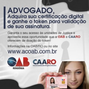 OAB/RO mantém doação de tokens 