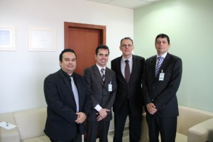 Walter Airam, Andrey Cavalcante, Alexandre Miguel e Elton Assis durante reunião no TJRO