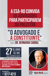 OAB traz a Rondônia relator da Assembleia Nacional Constituinte, dia 27 (2)
