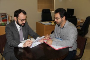 Diretor Executivo da ESA, Eduardo Abílio em reunião com presidente da Comissão de Estudos Constitucionais, Vinicius  Valentim Raduan Miguel.