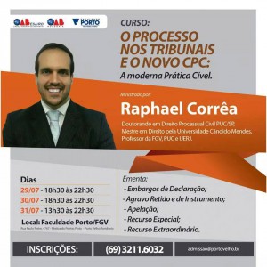 OAB e Porto promovem curso sobre processos nos tribunais