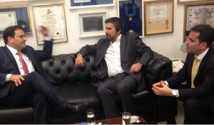 Marcus Vinicius em reunião com Senador Valdir Raupp e Andrey Cavalcante.