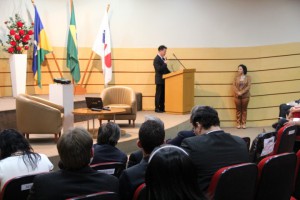 Presidente da OAB, realiza discurso de abertura do evento