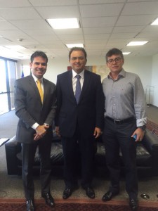 Andrey Cavalcante com presidente Marcus Vinicius e Raimundo de Alencar Magalhães