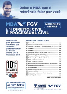Faculdade PortoFGV está com matrículas abertas para MBA em Direito Civil e Processual Civil (1)