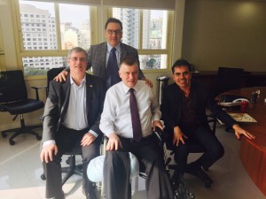 Andrey Cavalcante com presidente da OAB/BA, Luiz Viana, o presidente da OAB/SP, Marcos da Costa e o advogado Roberto Podval