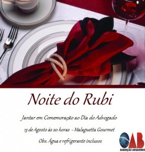 CONVITE- NOITE DO RUBI