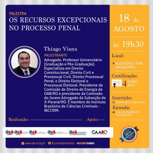 18.08.16- Recursos excepcionais - Ariquemes - Face