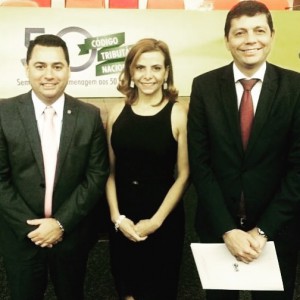 Maracélia Oliveira, vice presidente da OAB/RO, e os conselheiros federais Breno de Paula e Elton Assis, durante Seminário no Conselho Federal da OAB