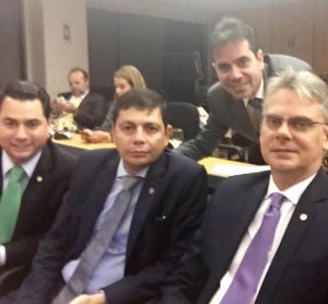 Presidente da OAB/RO, Andrey Cavalcante, e os conselheiros federais Breno de Paula, Elton Assis e Elton Fülber.