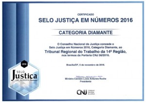 Selo Diamante TRT14