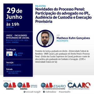 29.6- Novidades Proc. Penal - Cacoal - Face