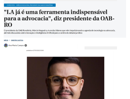 Em entrevista ao Correio Braziliense, Márcio Nogueira destaca o papel da Inteligência Artificial e a indispensabilidade do fator humano na advocacia