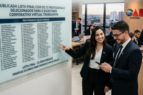 Confira lista final com os 72 profissionais selecionados para o Escritório Corporativo Virtual Trabalhista